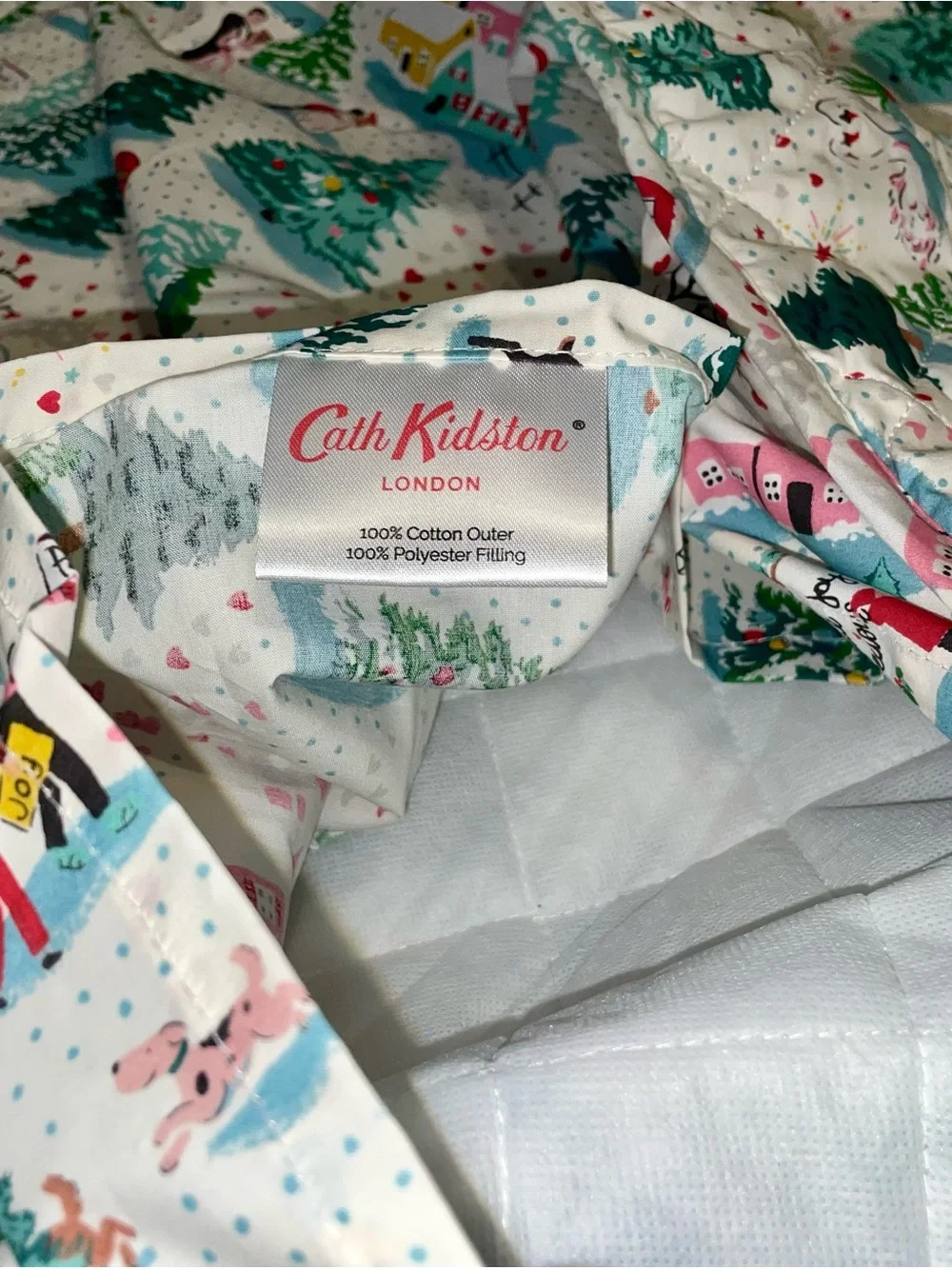 NWOT! Cath Kidston Shine Bright Christmas Village Scene Quilted Shams